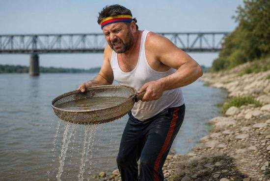 Ți se rupe inima! Mii de suveraniști se chinuie să umple Dunărea cărând apă cu ciurul