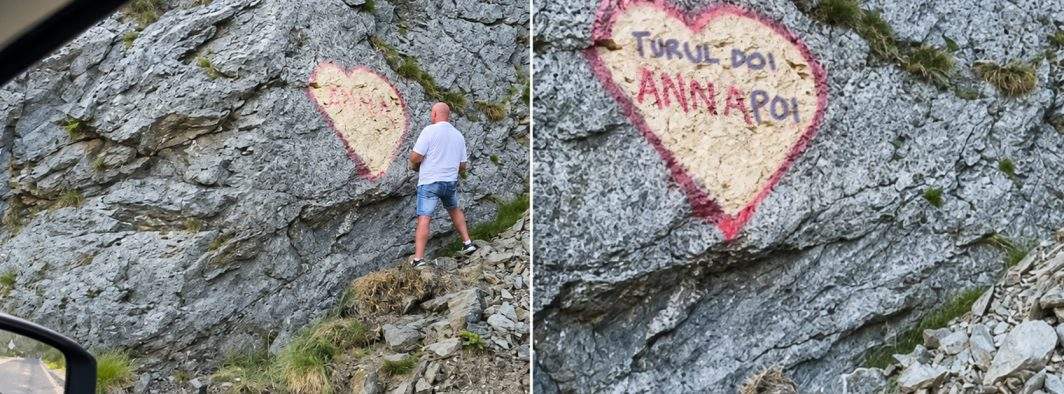 Bărbat, prins în timp ce vandaliza o stâncă. A apucat să scrie doar „Anna” din „Turul Doi Annapoi”