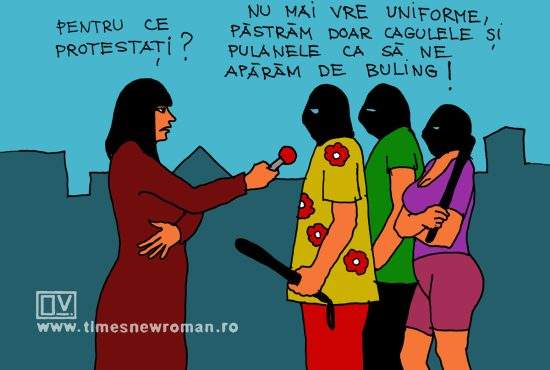 Protest la școala de jandarmi