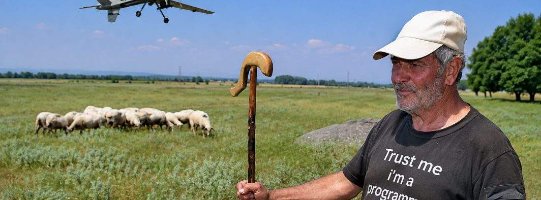 Un cioban renunţă la câini după ce a găsit o dronă pe câmp şi a reprogramat-o să-i păzească oile