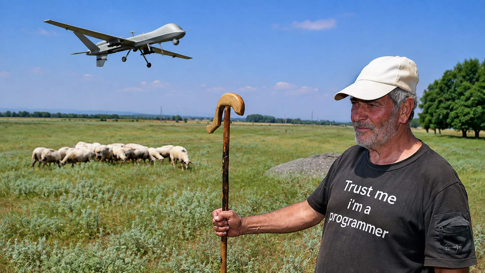 Un cioban renunţă la câini după ce a găsit o dronă pe câmp şi a reprogramat-o să-i păzească oile