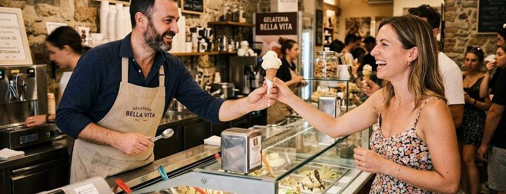 O gelaterie de pe Victoriei a recunoscut că scoate îngheţata din vafe de un leu de la Mega şi o vinde cu 15 lei