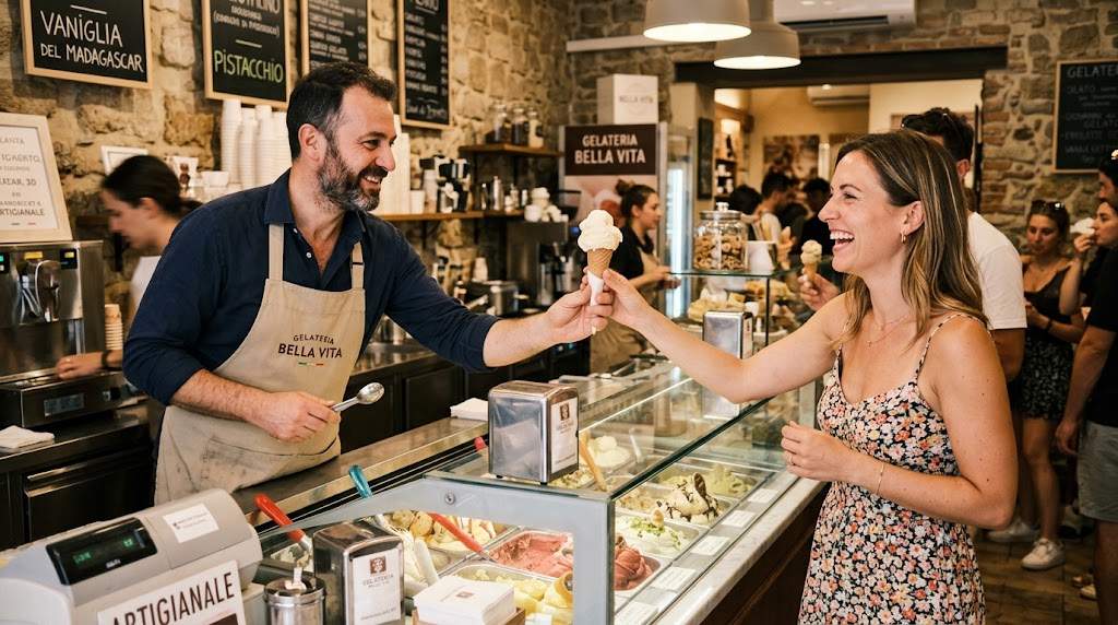 O gelaterie de pe Victoriei a recunoscut că scoate îngheţata din vafe de un leu de la Mega şi o vinde cu 15 lei