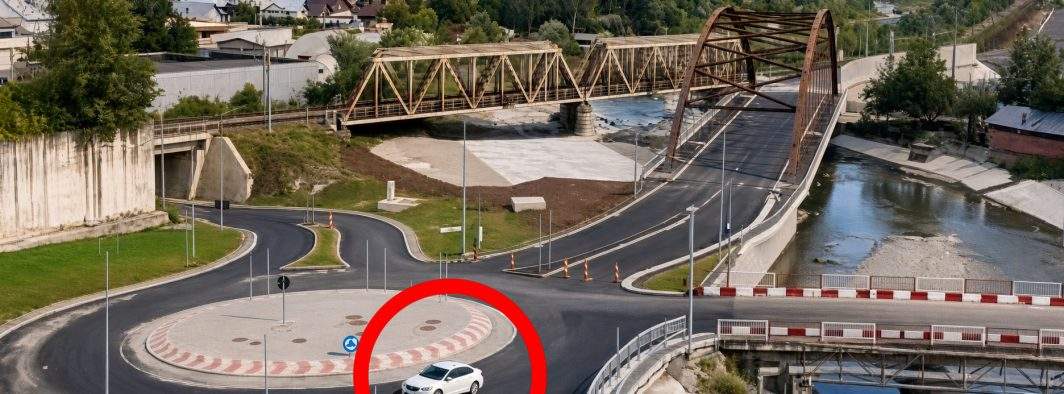 Noua centură Comarnic, blocată de 24 de ore de un șofer care nu știe să iasă din giratoriu