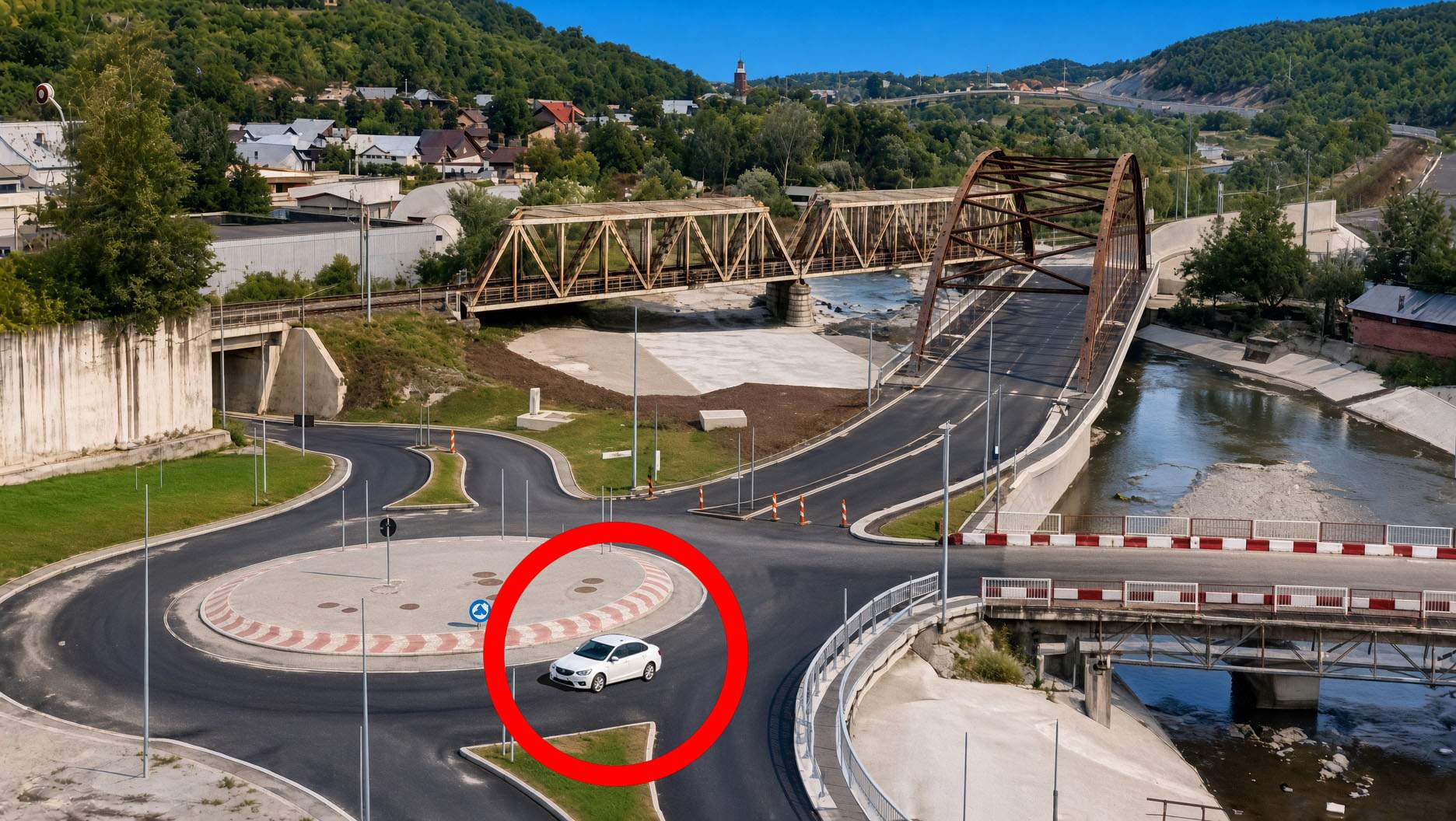 Noua centură Comarnic, blocată de 24 de ore de un șofer care nu știe să iasă din giratoriu