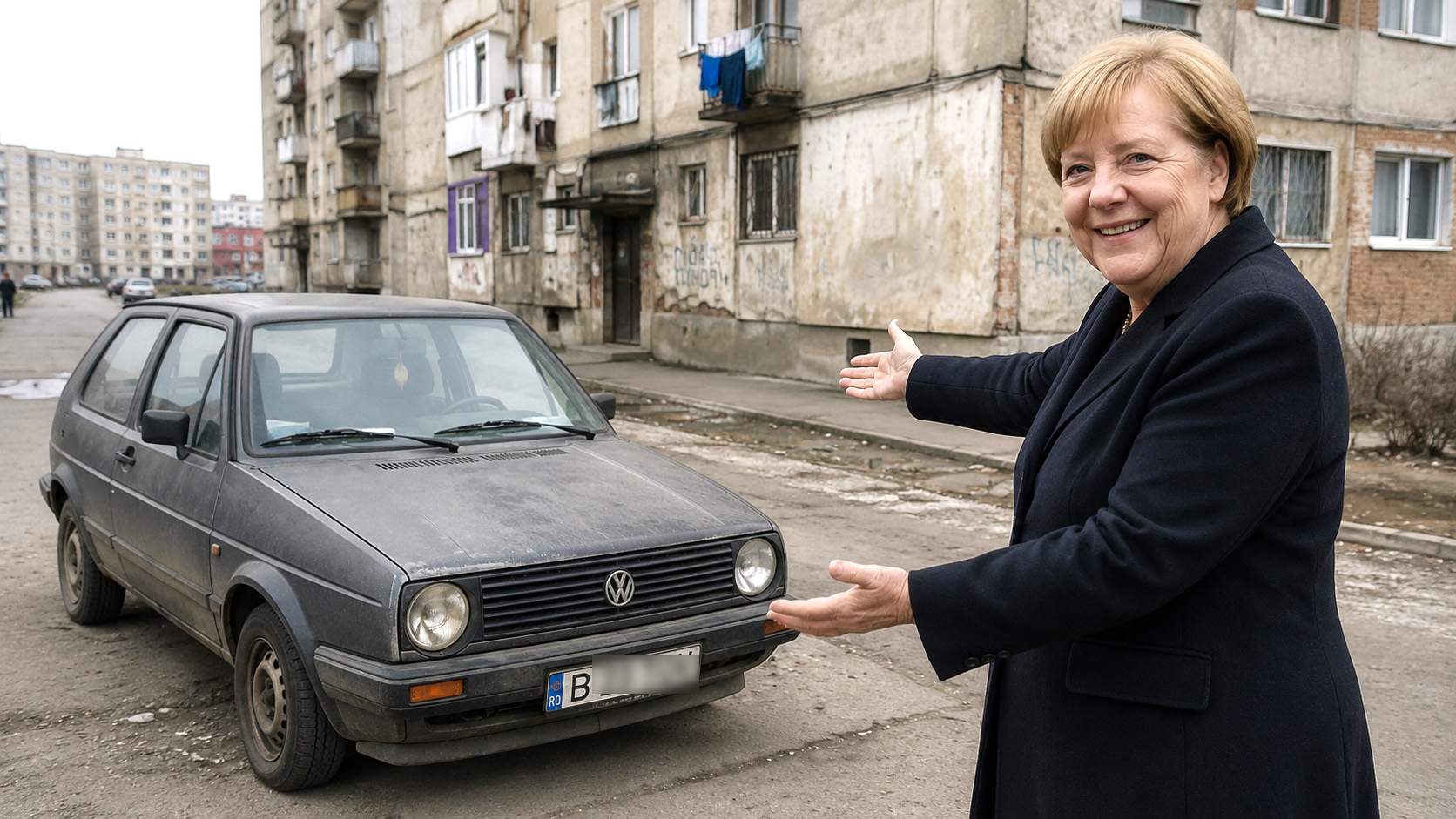 Angela Merkel, reîntâlnire emoţionantă în România cu maşina pe care a vândut-o acum 15 ani
