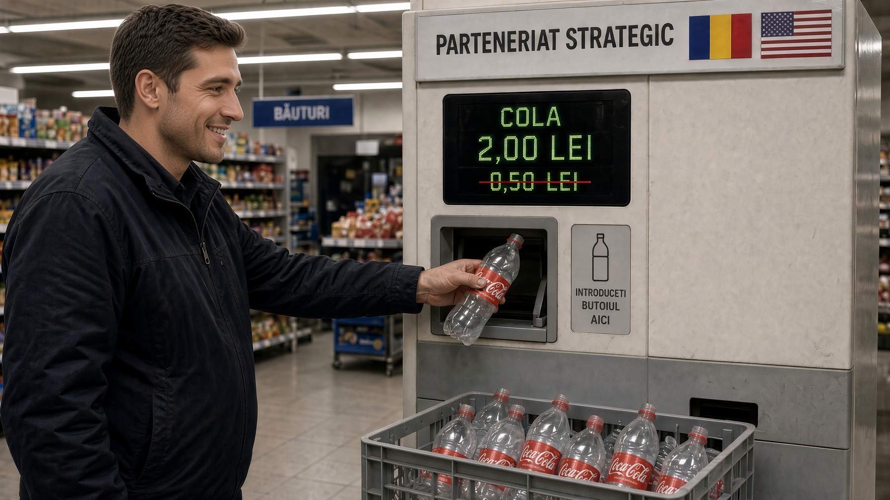 Parteneriat strategic România-SUA. La peturile de Cola vom primi 2 lei în loc de 50 de bani