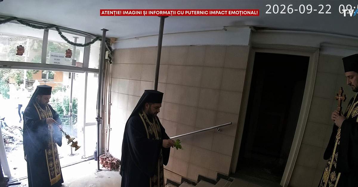 480 de popi au sfințit șantierul de reabilitare a blocului explodat din Rahova