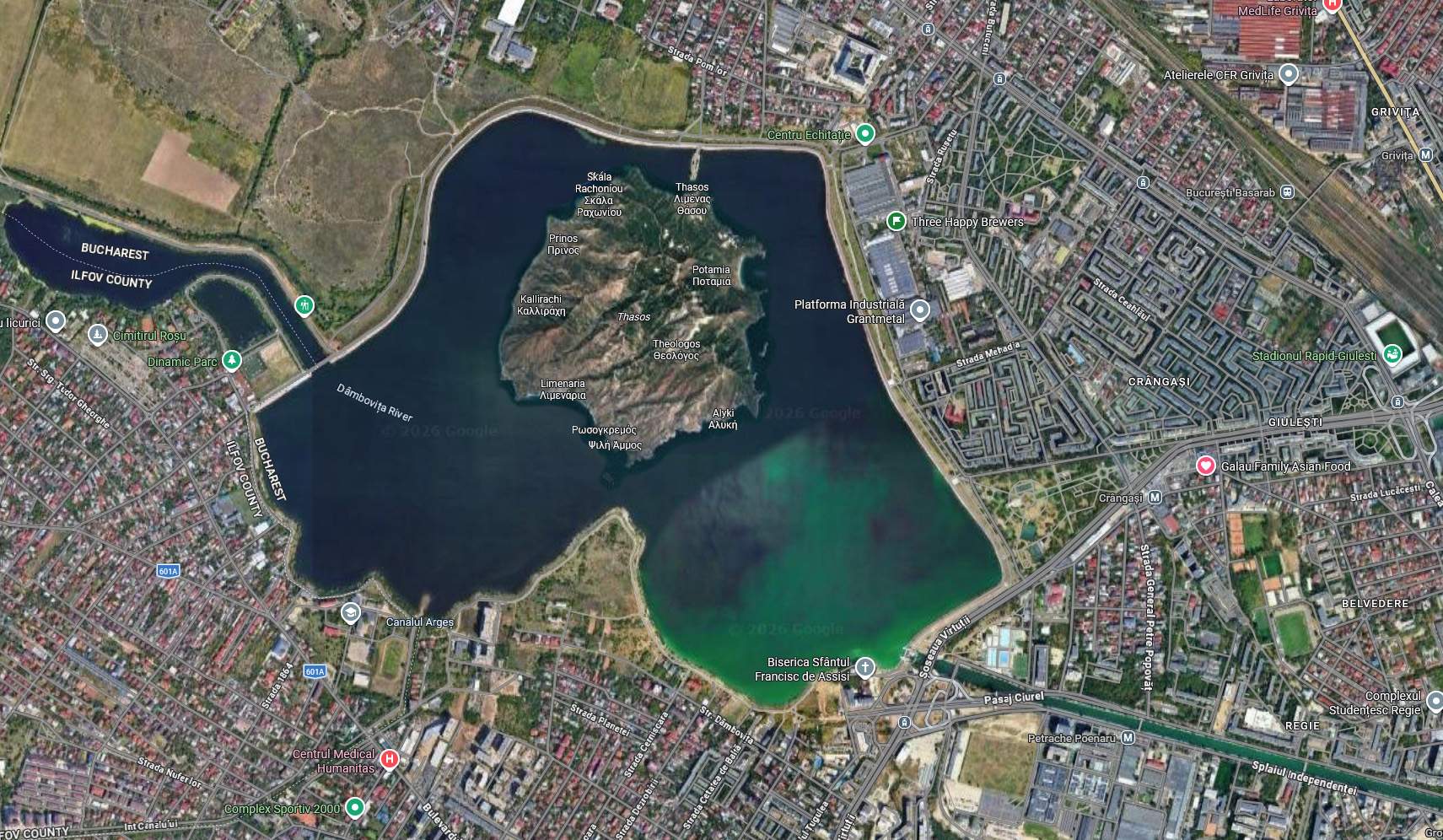 Proiect grandios al lui Ciucu: Insula Thasos, cumpărată de la greci şi mutată cu totul pe Lacul Morii