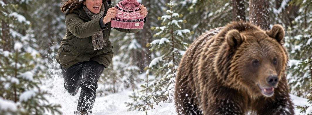Ninge pe Transfăgărăşan. O turistă grijulie a fugărit un urs 5 km prin pădure ca să-i pună căciulă