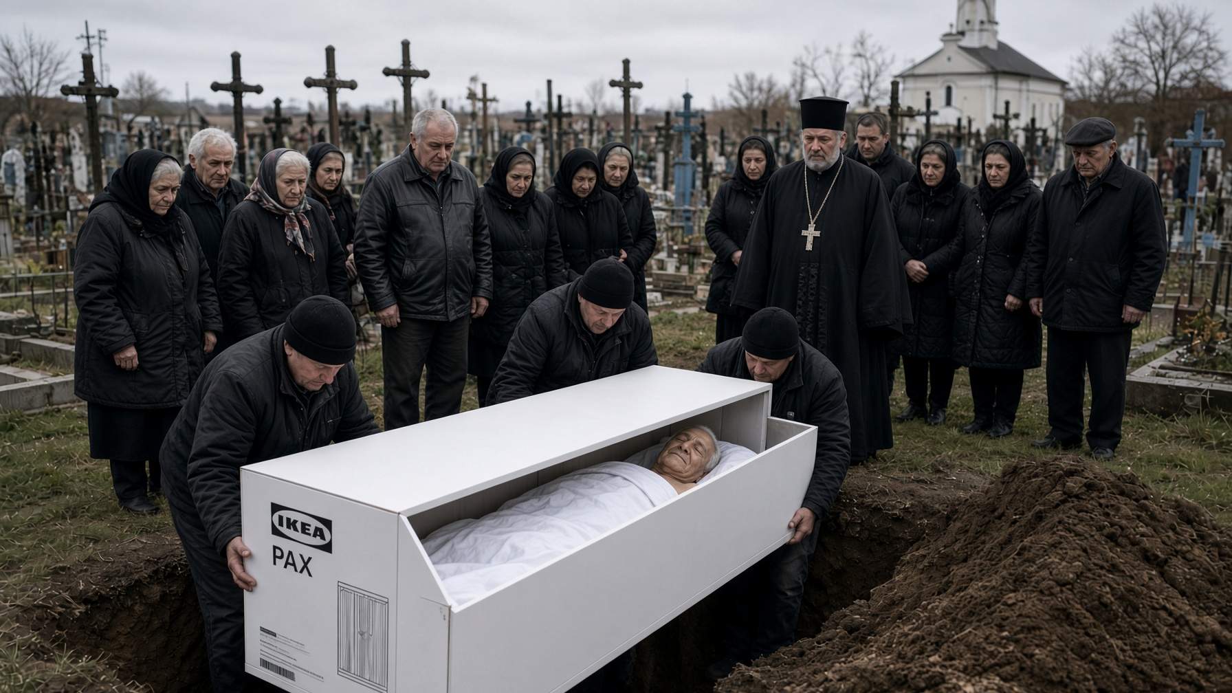 Pentru că n-a avut bani de sicriu, un român a fost îngropat într-un dulap PAX de la IKEA