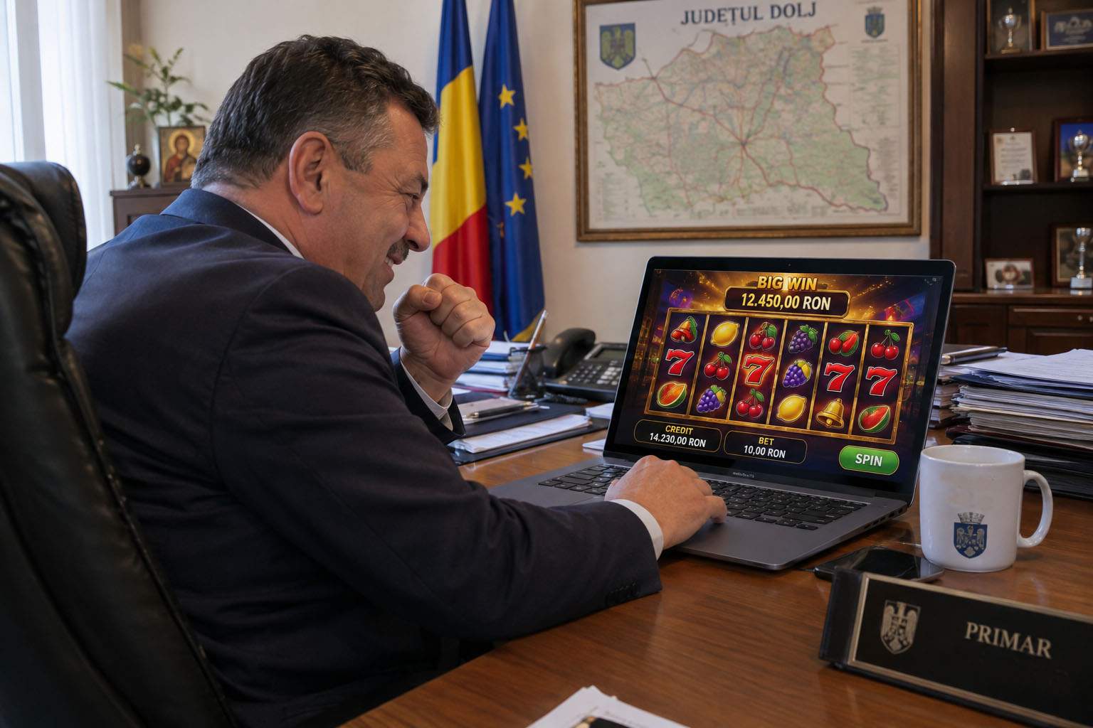 Ingenios! Un primar din Dolj a deturnat fonduri europene direct în contul de păcănele