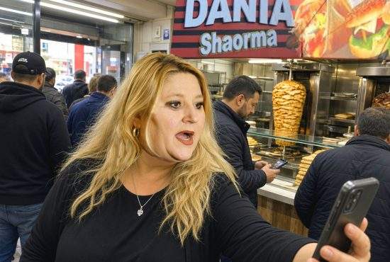 Ca în fiecare an, Şoşoacă s-a filmat la coadă la şaorma şi a pretins că e la coadă la moaşte