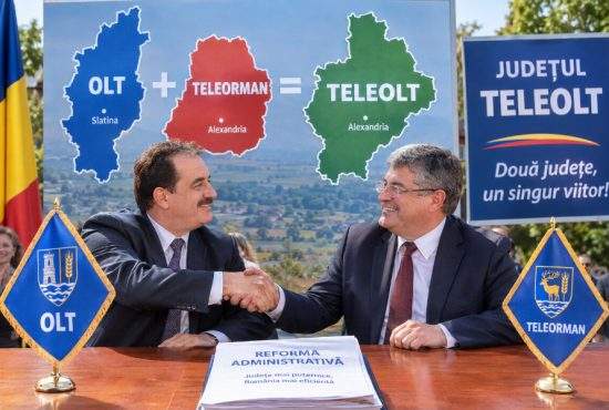 Reforma adiminstrativă. Județele Olt și Teleorman se unesc și devin județul Teleolt