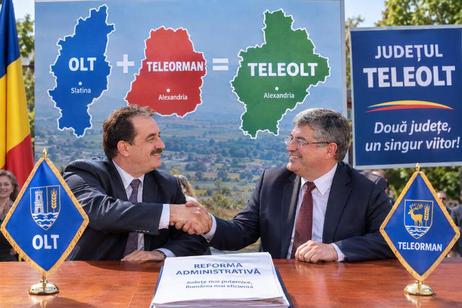Reforma adiminstrativă. Județele Olt și Teleorman se unesc și devin județul Teleolt