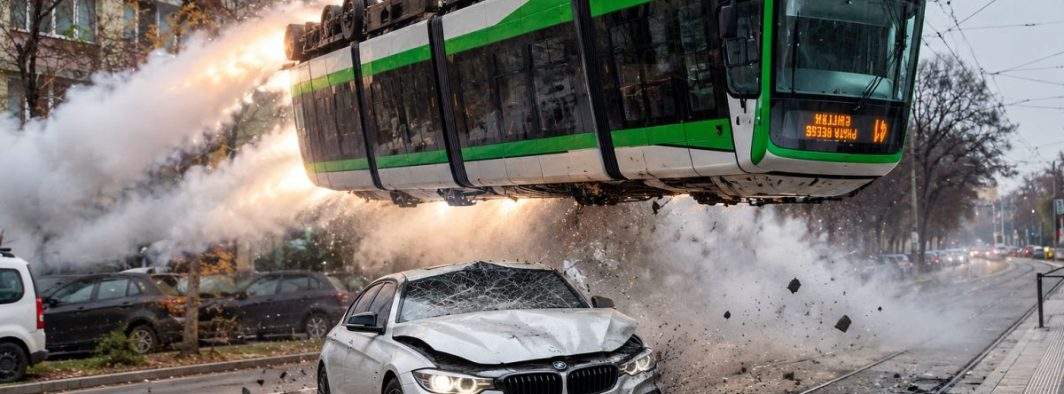 Revoluționar! Astra Arad a lansat tramvaiul care zboară peste BMW-urile de pe șine